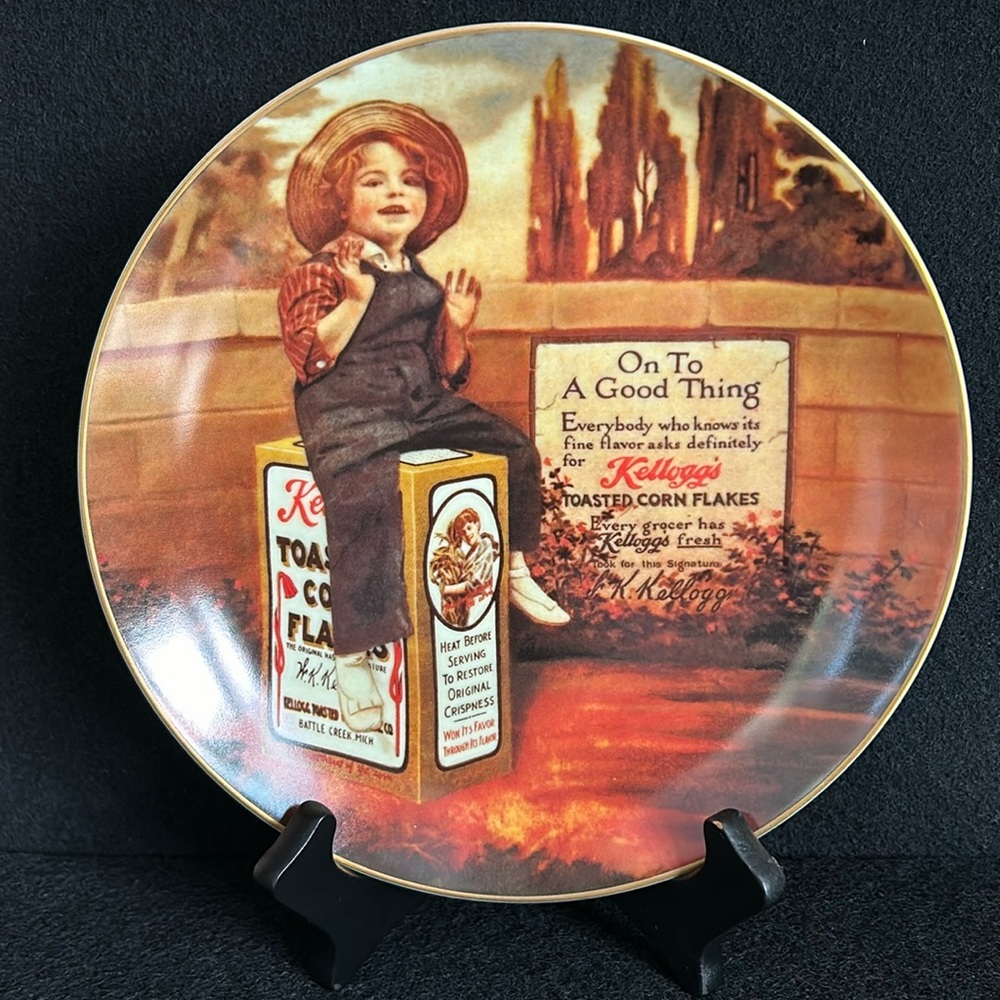 Vintage Kellogg's Nostalgia Collection plate "On To A Good Thing” 1986